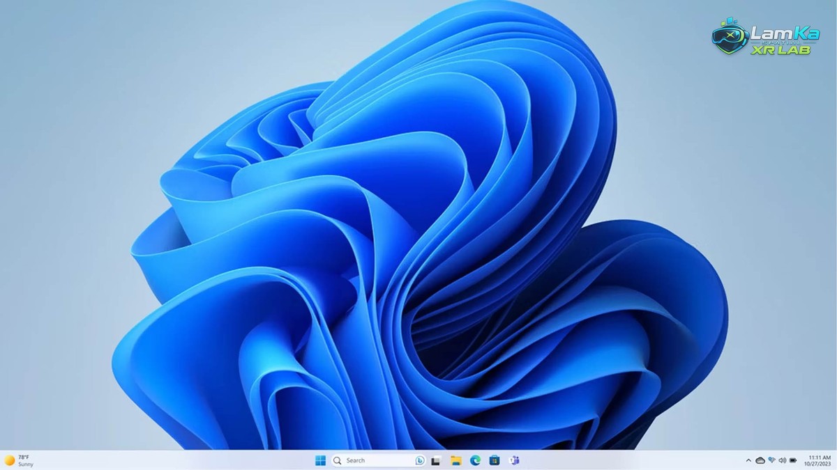 Màn hình Windows 11 với Taskbar ở cạnh dưới